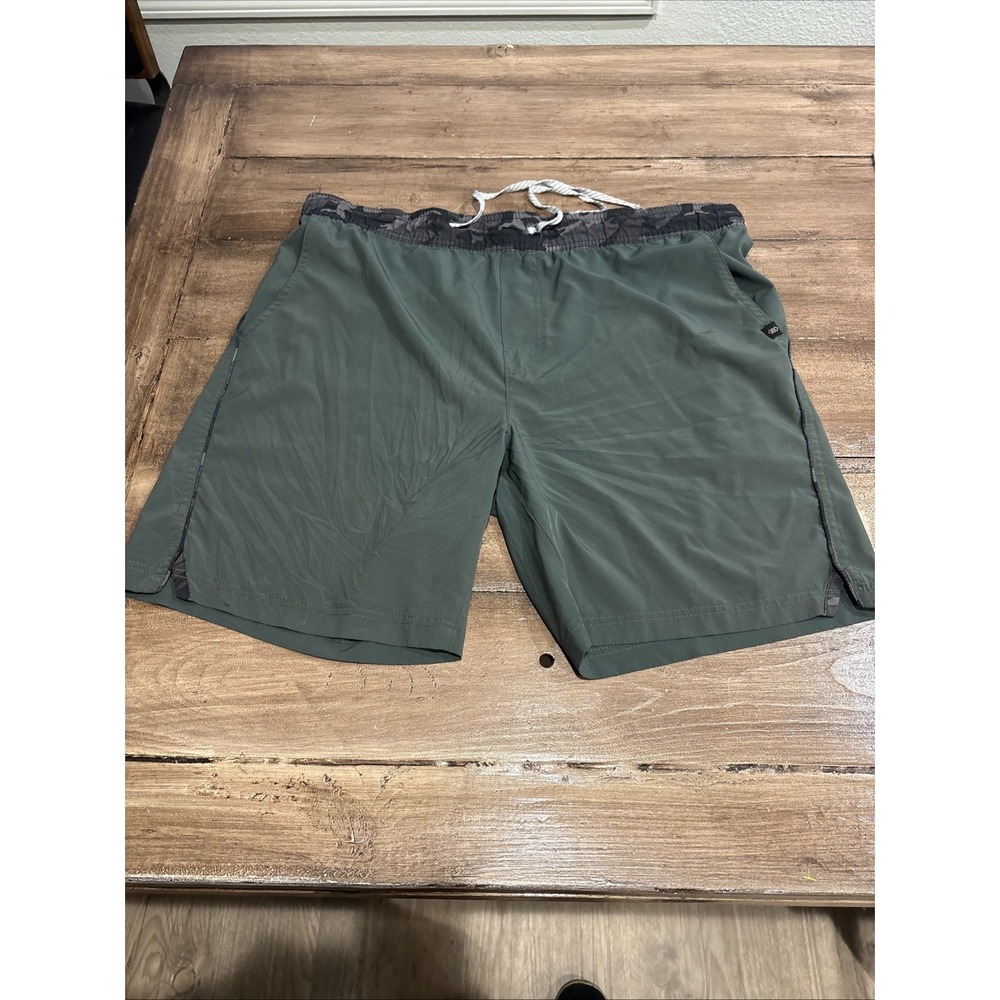 Leg3nd Gym Shorts‎ Mens Large Green 8 Inch  Training Workout Drawstring Pocket